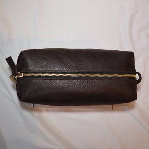 CLARE V. -  Vintage Brown Leather Toiletry Case
